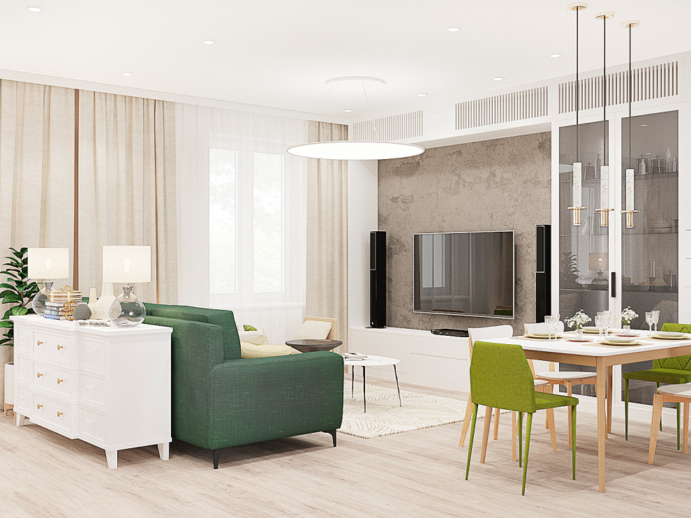 Столовая-гостиная в частном доме