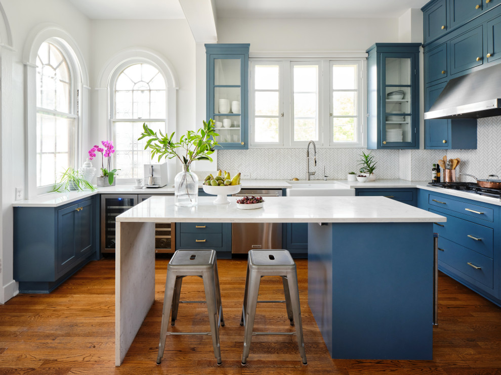 Blue Kitchen Cabinets in a Historical Home - Traditional - Kitchen ...