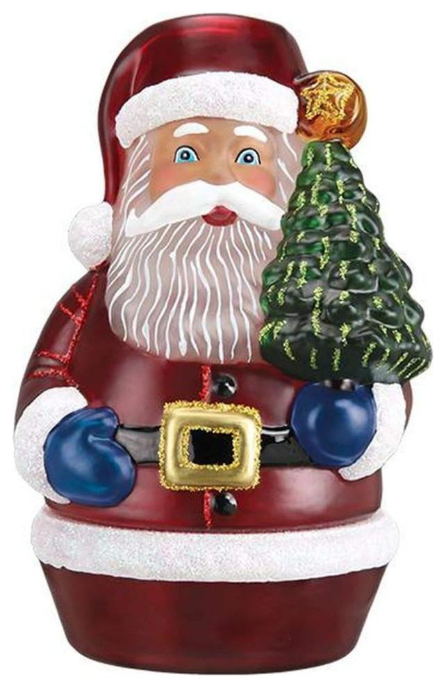 Old World Christmas Santa with Tree Candle Light Decoration For Your