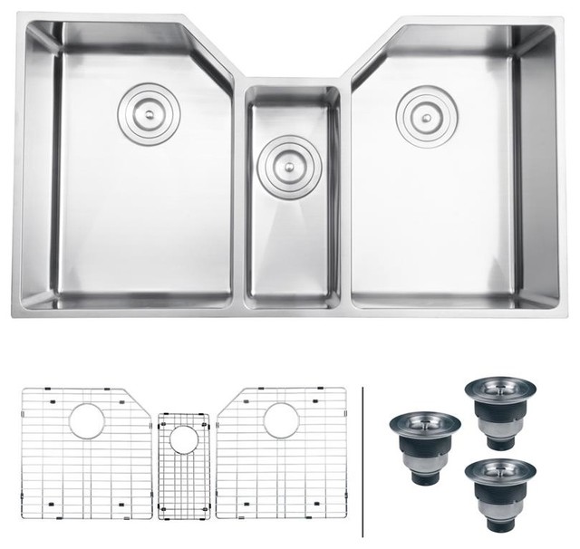 Rvh8500 Undermount 16 Gauge 35 Kitchen Sink Triple Bowl