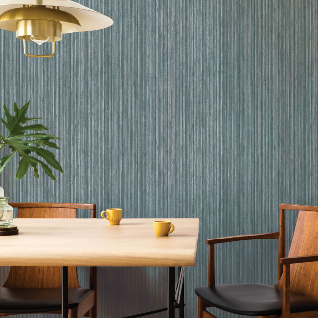 Grasscloth Chambray Peel and Stick Wallpaper - Contemporary - Wallpaper