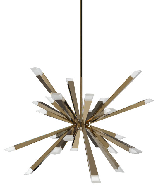 Starburst 29" Chandelier Brushed Brass Modern Chandeliers by