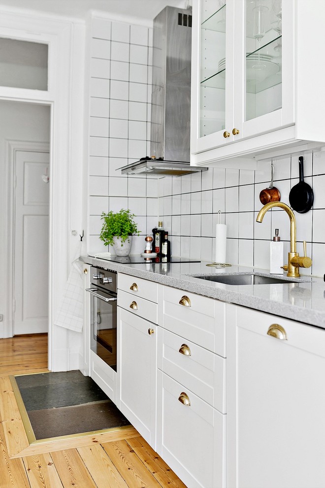 Transitional kitchen in Stockholm.