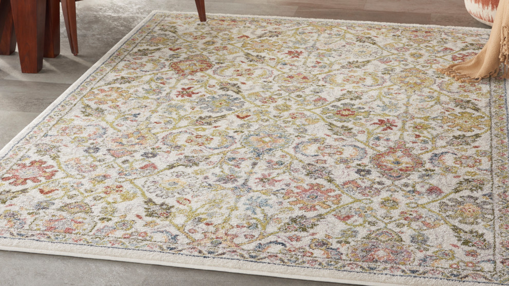 Nourison Juniper Colorful Ivory/Multi Area Rug, 5'3"X7'3" Traditional