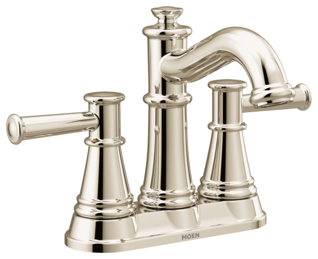 Moen Belfield TwoHandle Centerset Bathroom Faucet, Polished Nickel