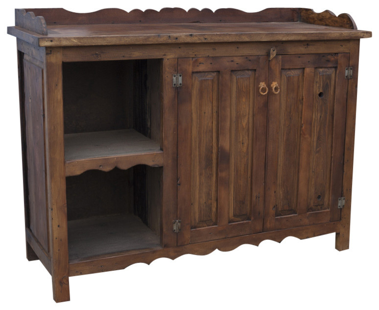 Barnwood Bathroom Vanity With Ornate Backsplash 787 ...