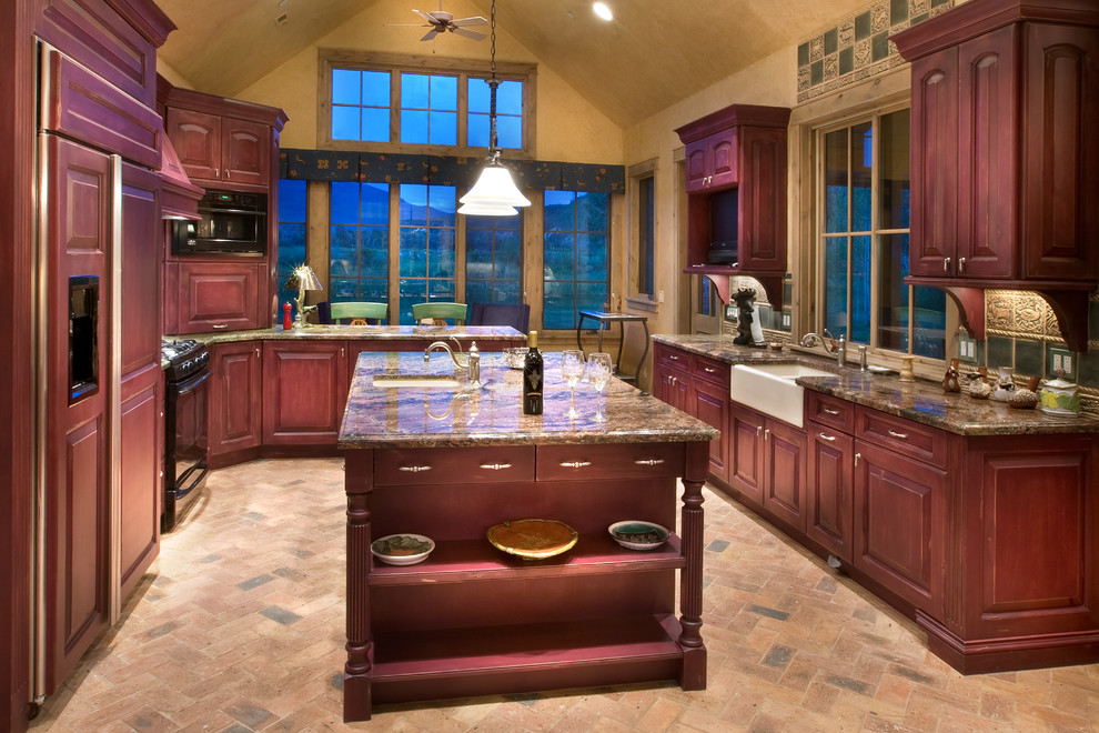 Kitchen - rustic kitchen idea in Denver