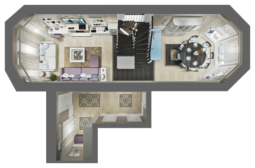 Гостиная и столовая в современном стиле