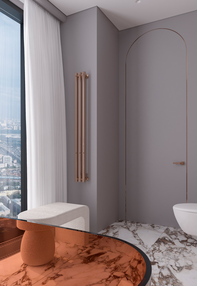 Мастер-ванная из проекта "Оранжевый Блюз" в ЖК Neva Towers, г. Москва