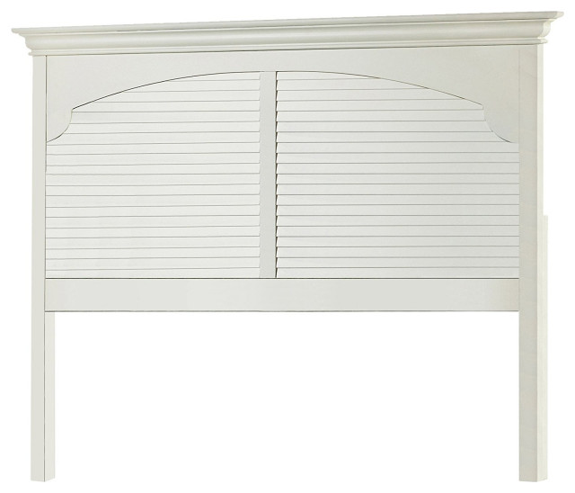 Neopolitan White 5/0 Queen Shutter Panel Headboard Beach Style