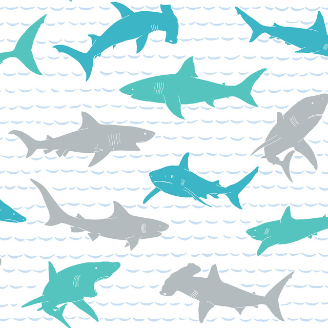 York Wall Covering Ki0567 A Perfect World Shark Charades Wallpaper York Wall Covering Ki0567 A Perfect World Shark Charades Wallpaper Beach Style Kids Decor By The Savvy Decorator Llc