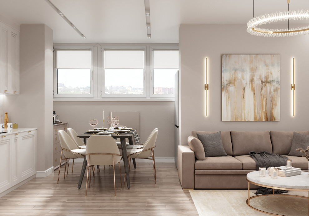 "Пудровые оттенки". Квартира 97 кв.м, ЖК "Левобережный"