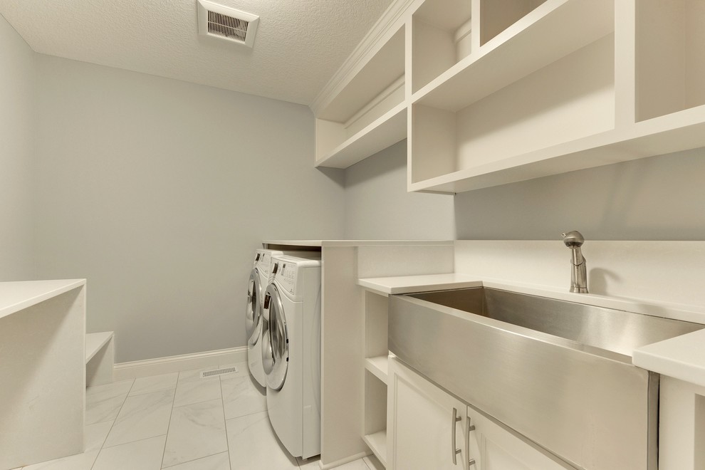 Design ideas for a modern laundry room in Minneapolis.