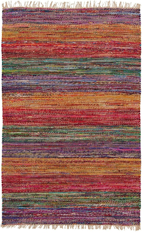 Solid/Striped Pride Area Rug, Rectangle, Burgundy, 2'x3'