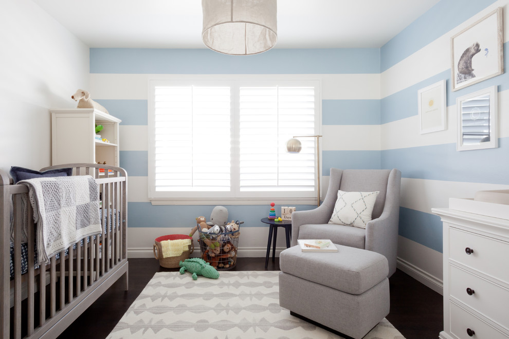 Color Me Striped Nursery- Encino, California - Transitional Nursery 
Photo Credit: Amy Bartlam