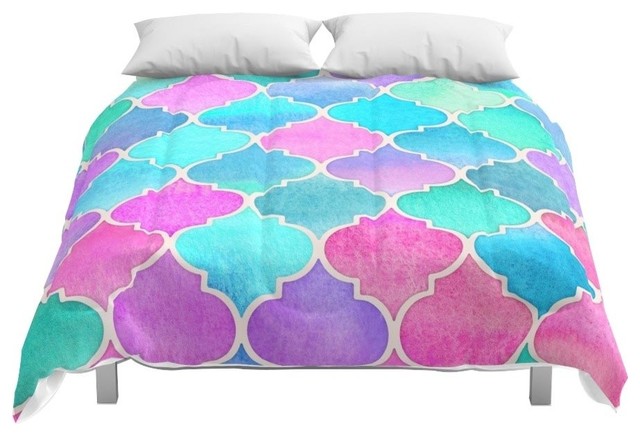 Society6 Bright Moroccan Morning Pretty Pastel Color Pat Comforter