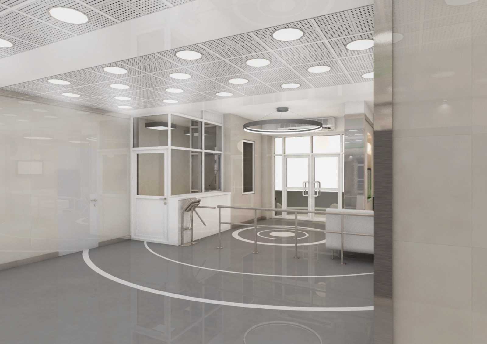 Интерьеры входных групп корпуса ПЭТ-Институт мозга человека им. Н.П. Бехтеревой