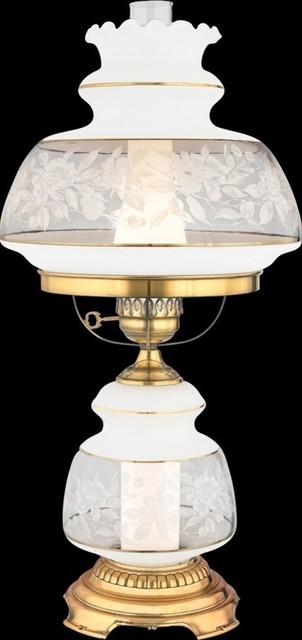Quoizel Polished Flem Satin Lace Gold & White Table Lamp