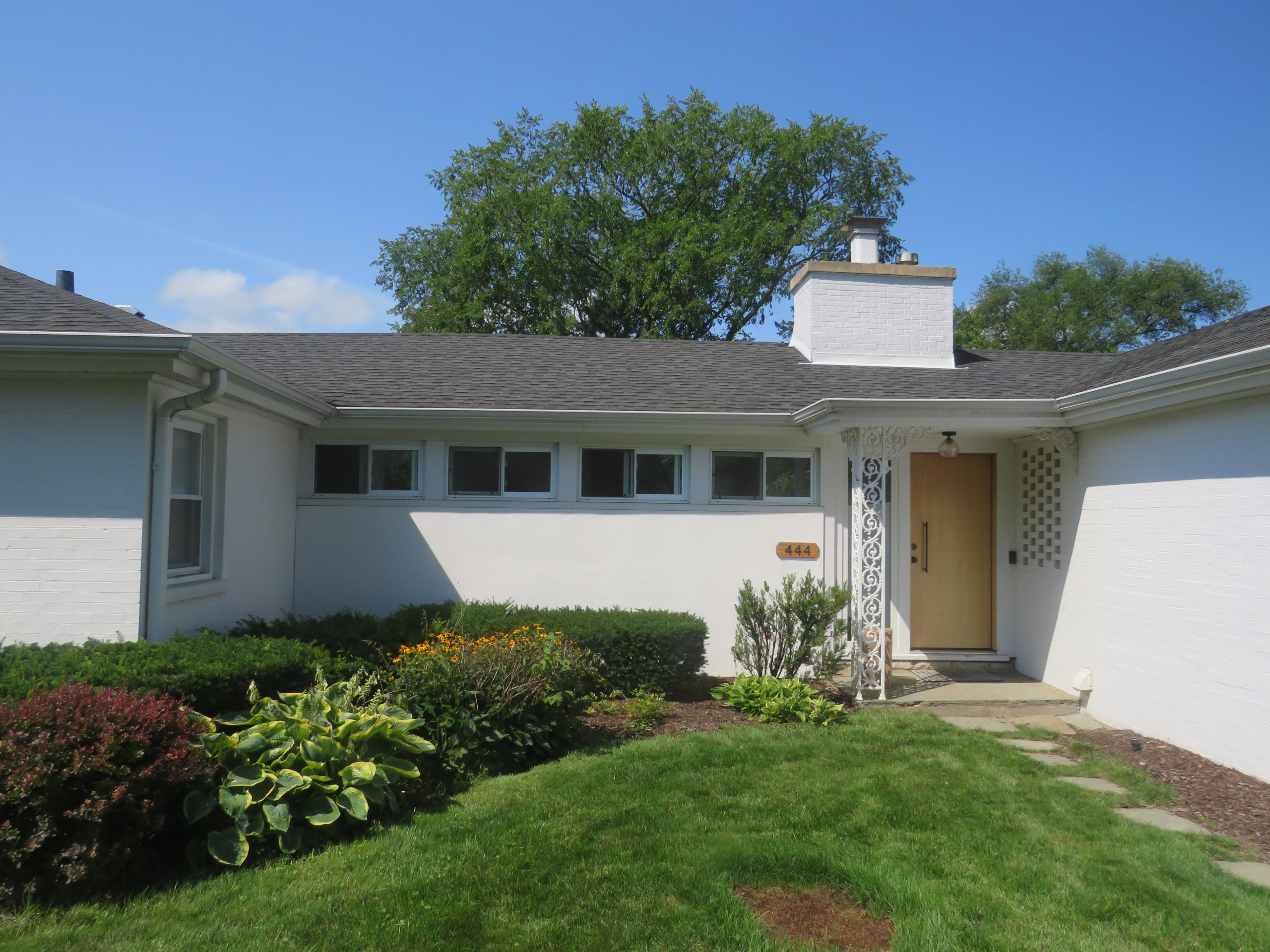 Mid-Century Ranch Front + Backyard Landscape - Highland Park, IL
