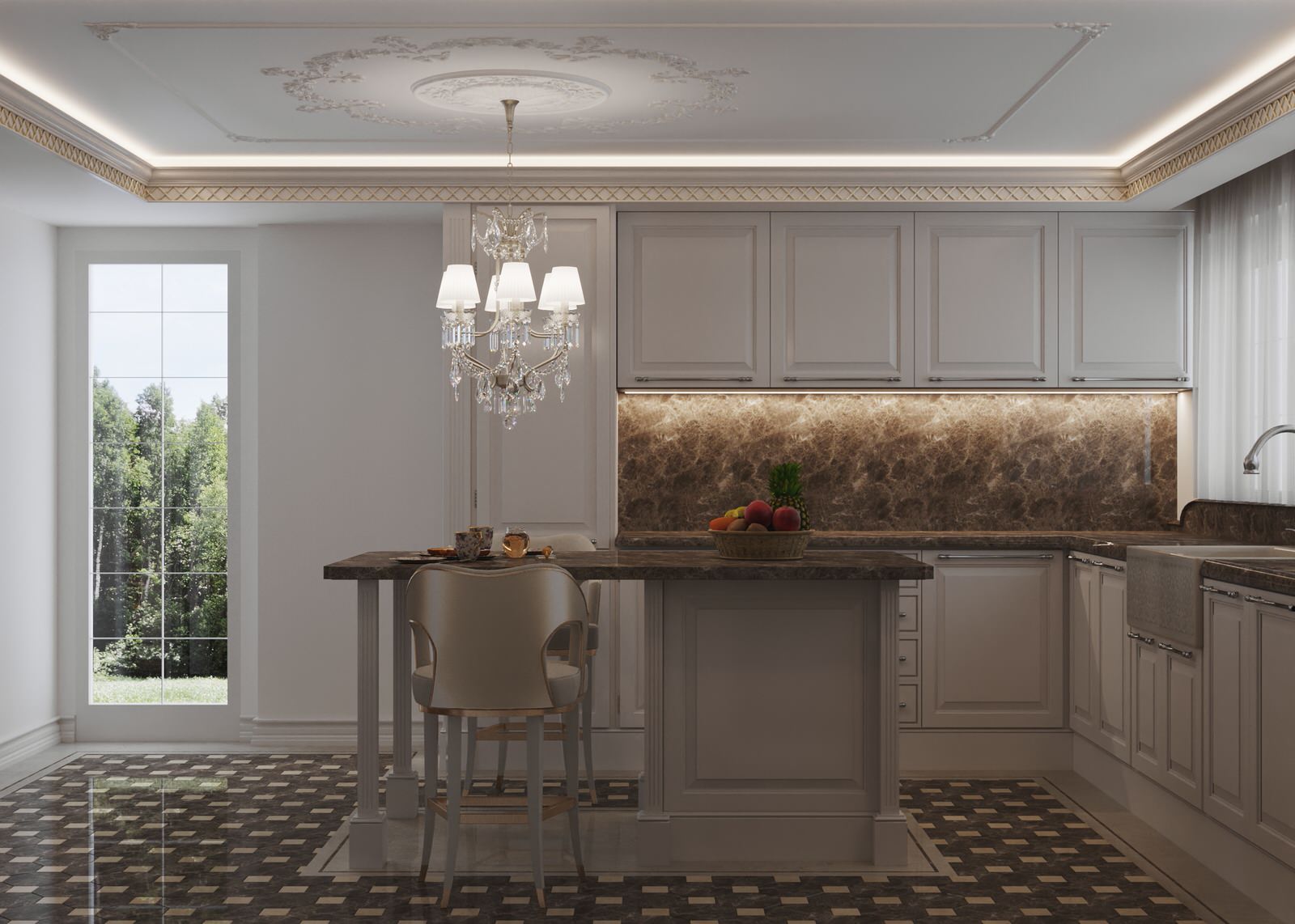 Интерьер кухни в проекте виллы