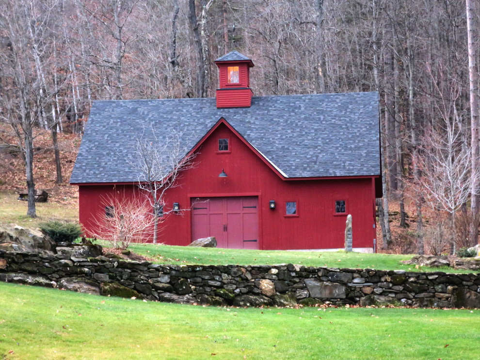 This is an example of a large country detached barn in Boston.