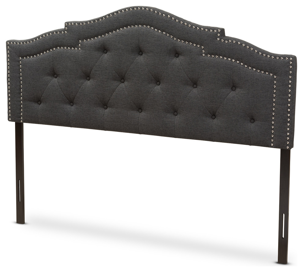 Baxton Studio Edith Modern and Contemporary Dark Gray Fabric Full Headboard, King - Transitional ...