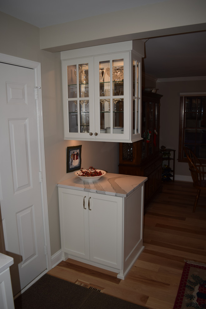 Example of a transitional home design design in Chicago
