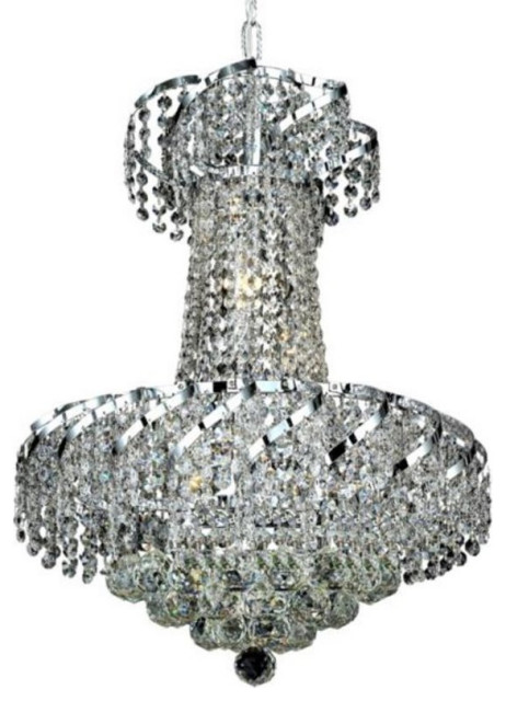 Elegant Lighting Belenus 6 Light Royal Cut Crystal Steel Chandelier in Chrome