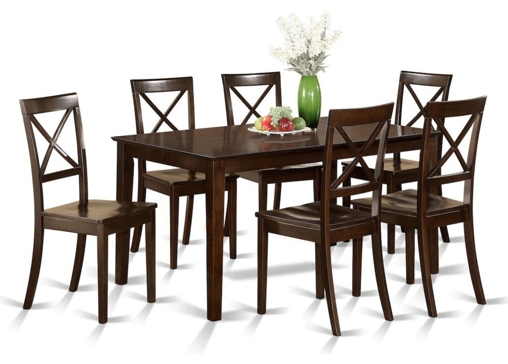 7 Piece Formal Dining Room Set Table And 6 Formal Dining Chairs Contemporary Dining Sets By Bisonoffice