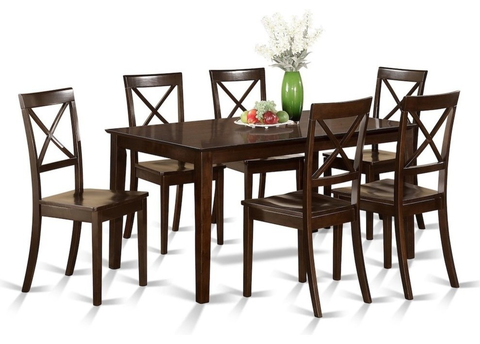 7-Piece Formal Dining Room Set, Table And 6 Formal Dining Chairs