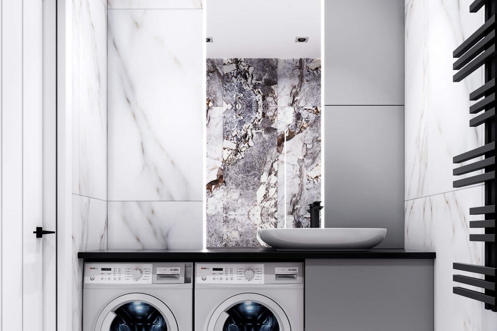 Современный дизайн в серых тонах, ЖК Панорама