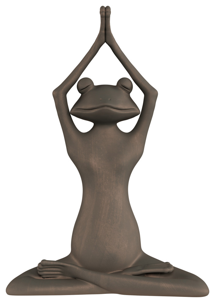 Stretching Frog StatueResin Zen Animal Yoga Figurine Eclectic