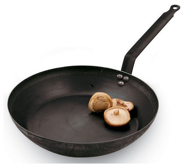 15 3/4 in. Black Steel Frying Pan