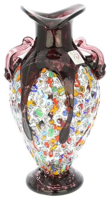 Vase Ovale En Verre De Murano – GlassOfVenice – Vésuve – Multicolore – Fabriqué En Italie