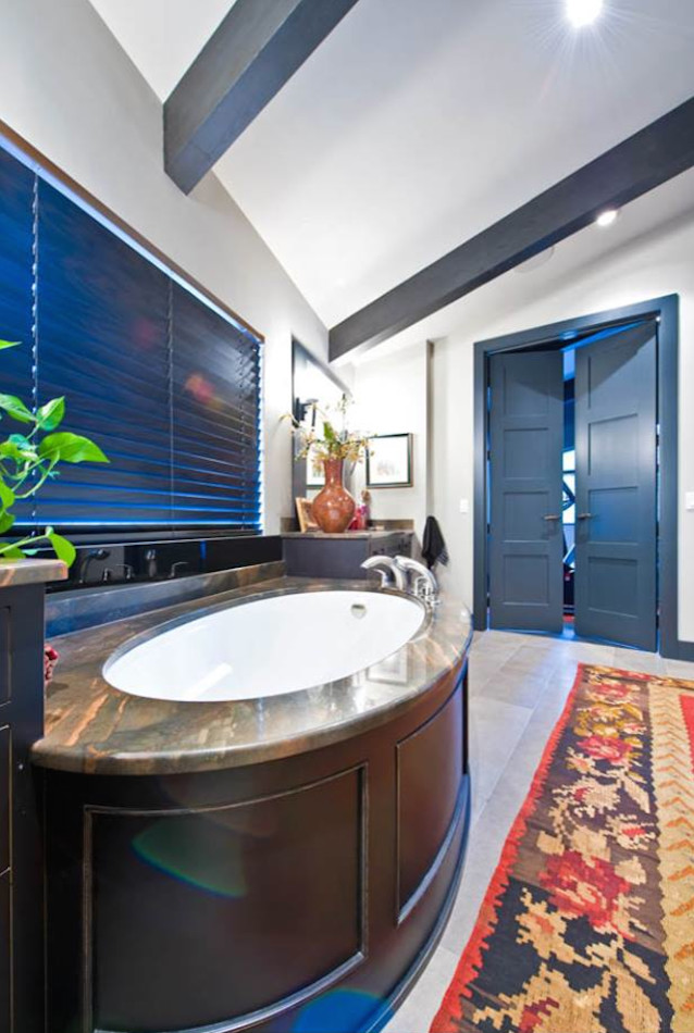 Mountain style bathroom photo in Calgary
