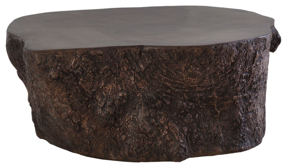 Bark Coffee Table, Bronze Rustic Coffee Tables by HedgeApple Houzz