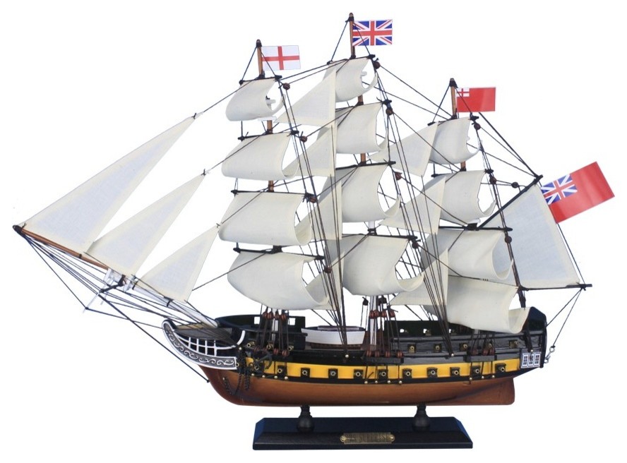 HMS Surprise 24'', Model Wooden Ship, Decorative Wood Boat, HMS Model