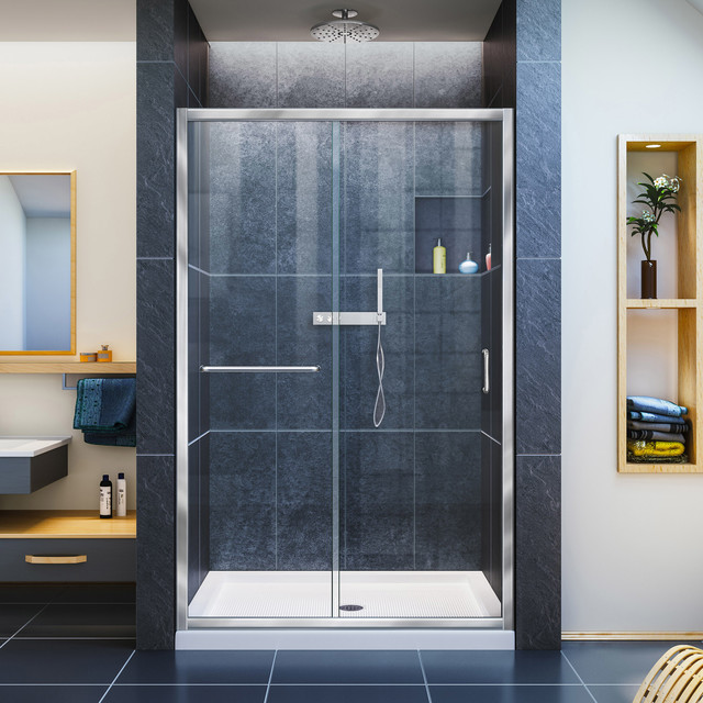 Dreamline Infinity Z 44 48 Frameless Sliding Shower Door Dreamline Infinity Z 44 48 W X 72 H Semi Sliding