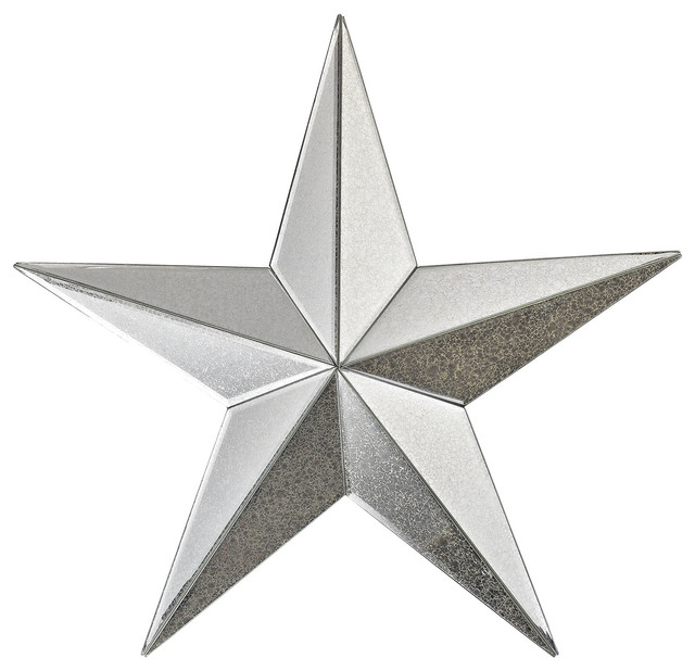 Wish Maker Antiqued Mirrored Star Wall Decor 18 Contemporary