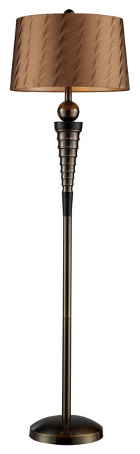 Laurie Floor Lamp In Dunbrook Finish With Bronze Tone-on-Tone Shade