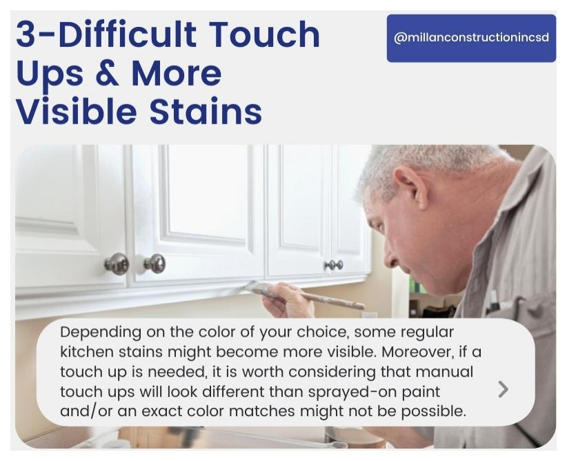 Painting Cabinets = Difficult Touch Ups & Visible Stains