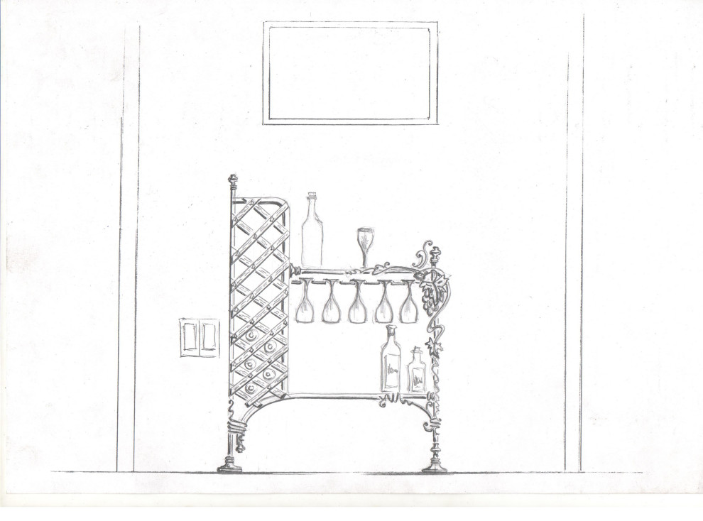 Ковка в интерьере. Винный стеллаж.