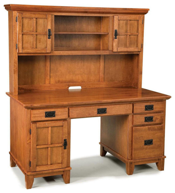 Lloyd Pedestal Desk With Hutch By Homestyles Transitional Desks And