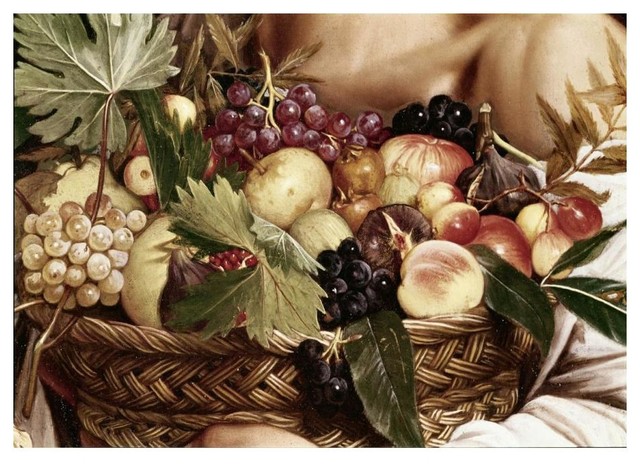 24x36 Caravaggio Fine Art Poster Print Basket of Fruit