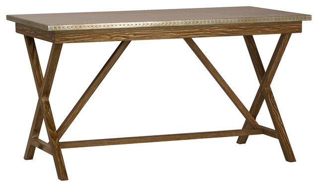 Rustic Zinc Top Desk Industrial Desks And Hutches By Design