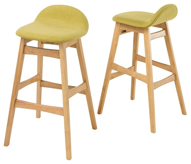 Margaret Green Tea Fabric Oak Finish Bar Stool Set Of 2 Margaret Green Tea Fabric Oak Finish Bar Stool Set Of 2