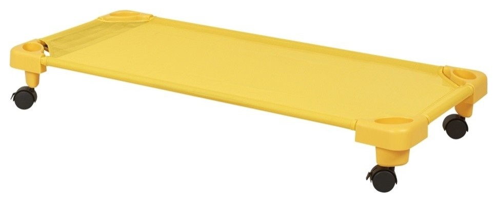 Ecr4Kids Standard Stackable Kiddie Cot Carrier, Yellow