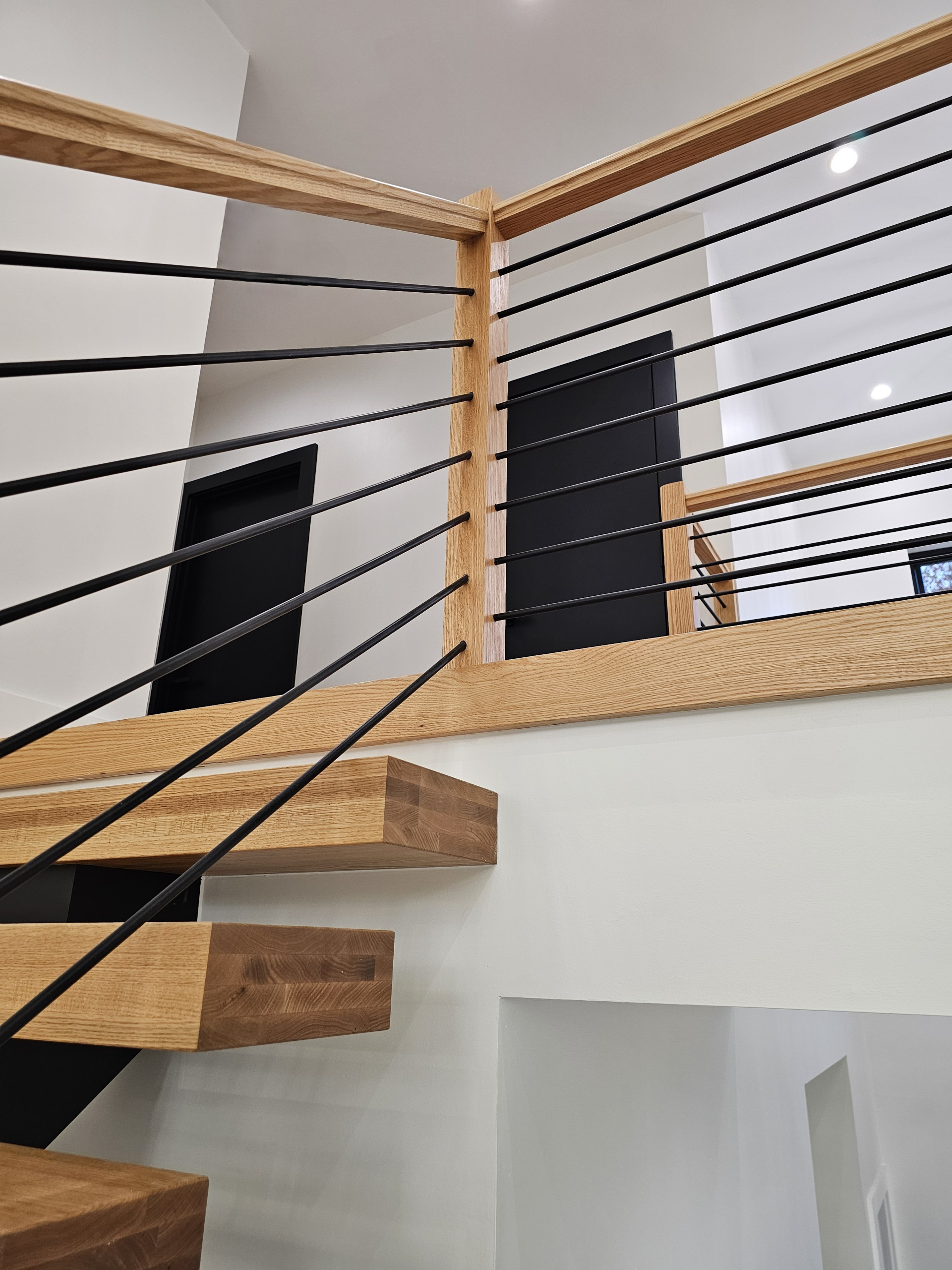 143_Modern Floating Red Oak and Metal Staircase, Sterling, VA