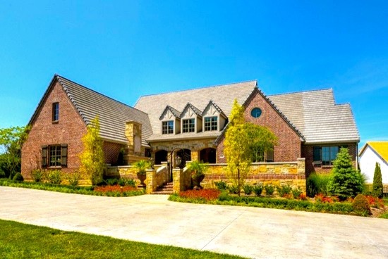 Inspiration for a huge transitional concrete floor front door remodel in Phoenix with beige walls and a glass front door