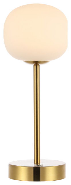 Natalia 12.25" Modern Minimalist Iron Rechargeable Integrated LED Table Lamp, Gold